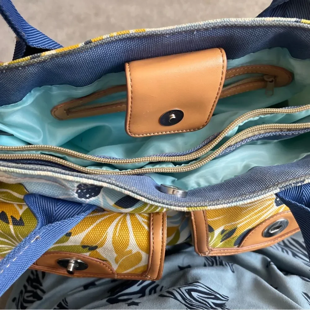 Franco Sarto bold floral cotton canvas satchel bag